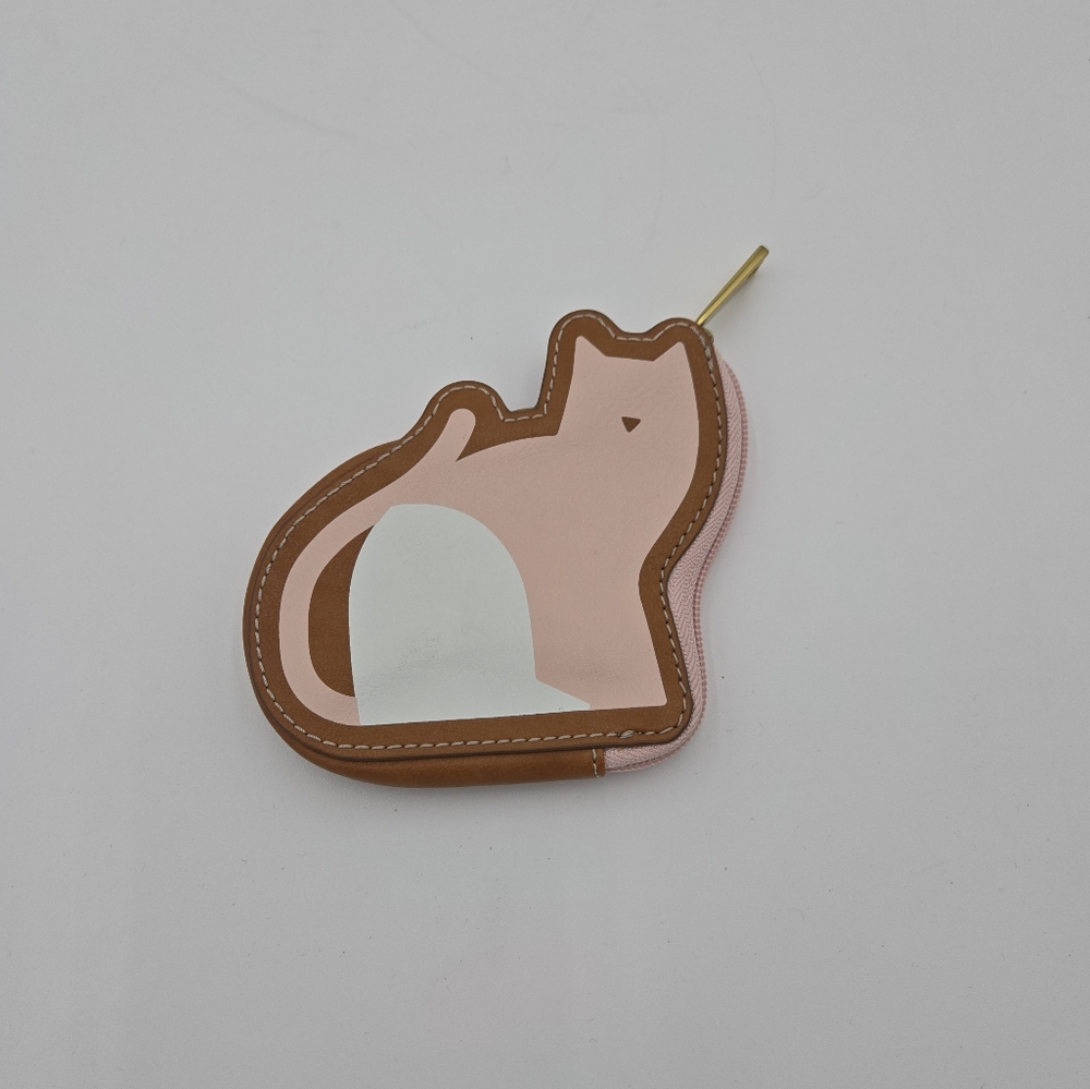 Fossil Cat Pink & Brown Coin Purse